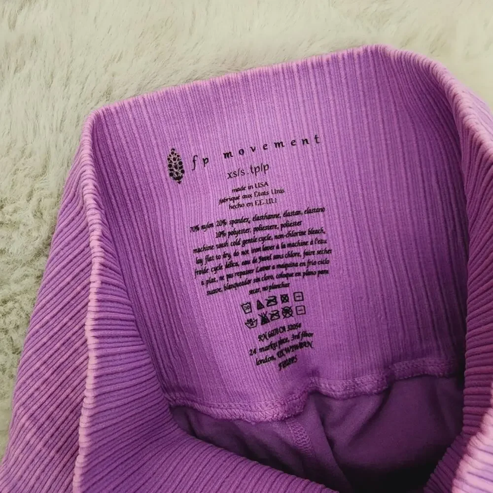 Free People Movement Good Karma Leggings Wisteria Purple Pink High Rise XS/S